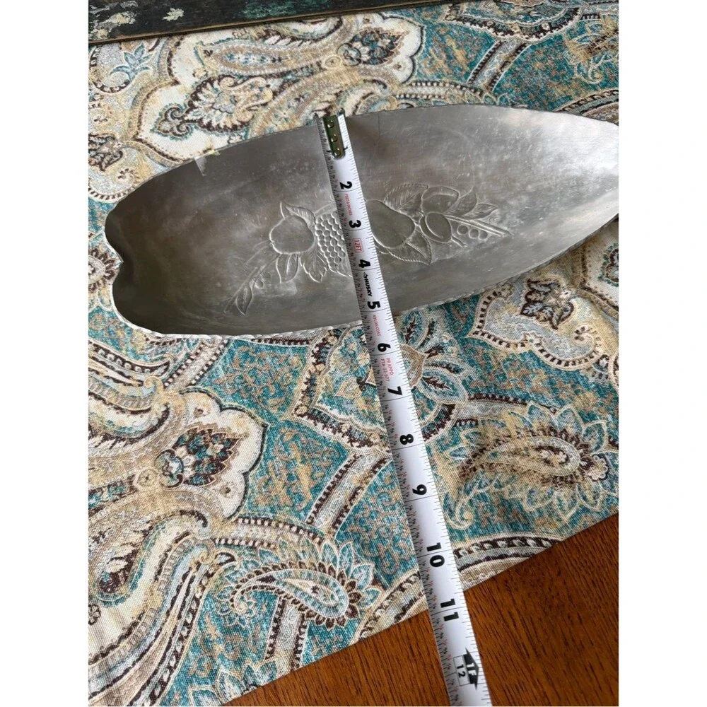 Hand Forged Everlast Metal Tray Mid Century Aluminum Fruit Design 13”